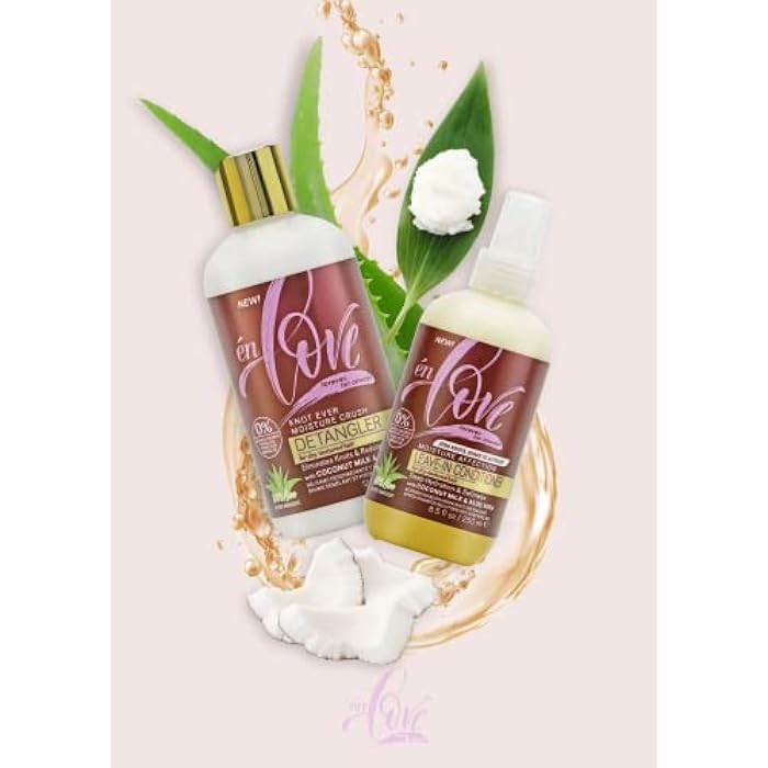 én Love Moisture Crush Leave-In Conditioner & Curl Refresher | Coconut Milk & Aloe Vera for Deep Hydration | Detangles, Adds Moisture, Reduces Frizz | Paraben-Free, Sulfate-Free - Image 2