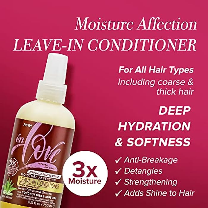 én Love Moisture Crush Leave-In Conditioner & Curl Refresher | Coconut Milk & Aloe Vera for Deep Hydration | Detangles, Adds Moisture, Reduces Frizz | Paraben-Free, Sulfate-Free - Image 3