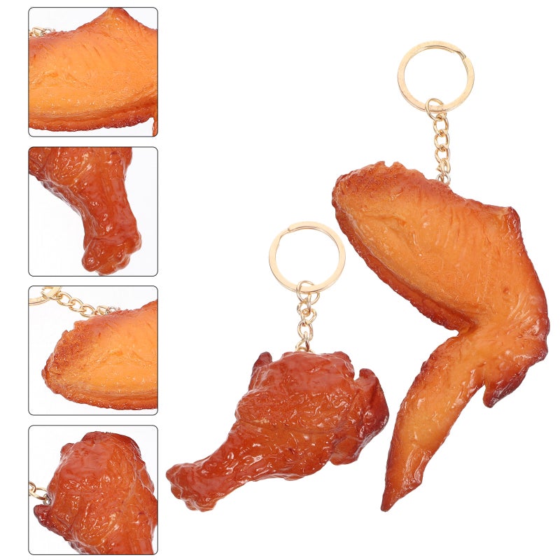 2Pcs Simulation Food Keyring Chic Key Chains Hanging Bag Pendants - Image 3