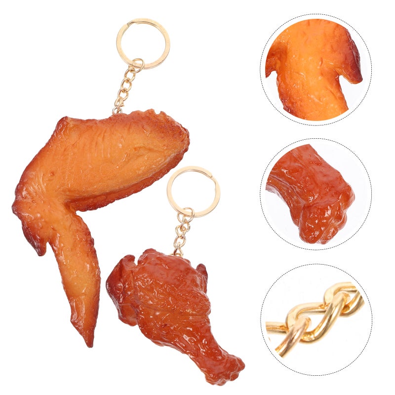 2Pcs Simulation Food Keyring Chic Key Chains Hanging Bag Pendants - Image 1