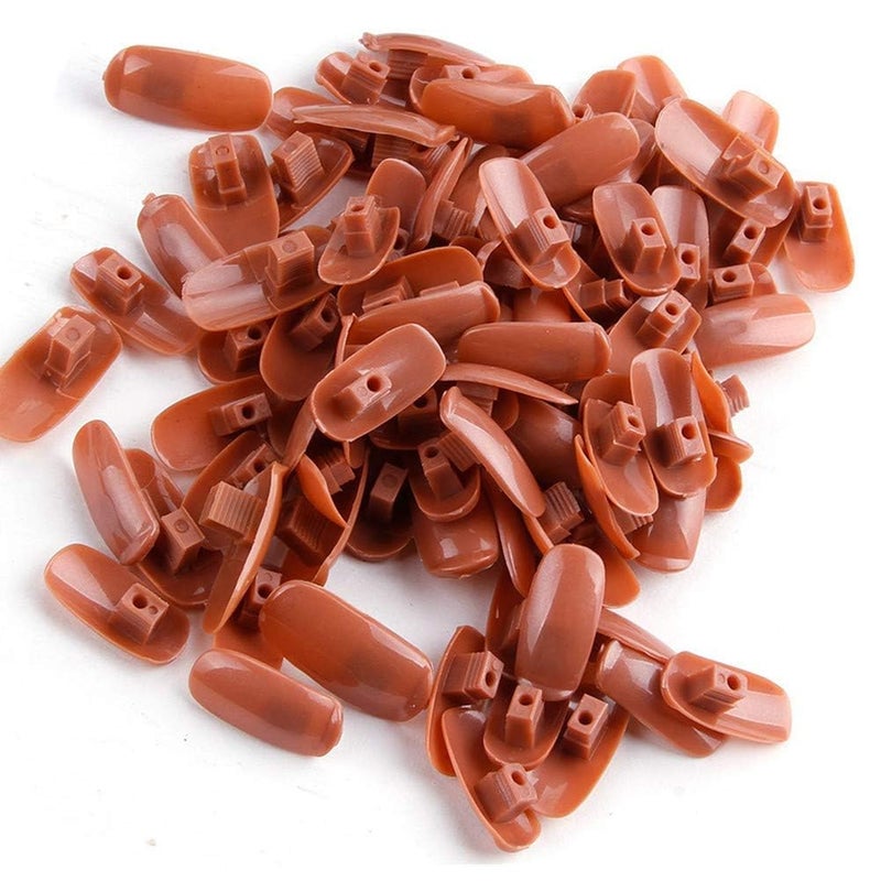 AKOAK 100 Pcs Acrylic Nail Practice Fingers Replacement Patch Head Flexible Nail Training Fake Nail Head Hand Practice Fake Nail Hand Nail Display Nail Supplies DIY Nail practice