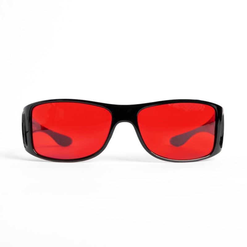 TrueDark by Dave Asprey Twilights Fitovers Blue Light Glasses for Women Men Red Lenses Block 99 Blue Green Violet Light for Night Use