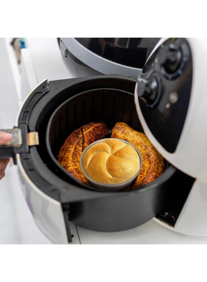 2pcs Non-Stick Baking Mold, Non-Stick  Hamburger Bun Molds - Heavy-Duty Carbon Steel Air Fryer-Safe Baking Trays with Double-Layer Coating for Homemade Gluten-Free Vegan Buns, Mini Pies, Egg Tarts & Cupcakes. Ideal for Home Oven Use,  Versatile Kitchenware - Image 5