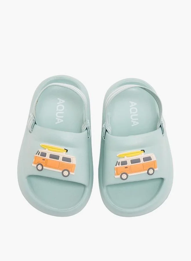 Aqua Boys Vehicle Applique Clogs