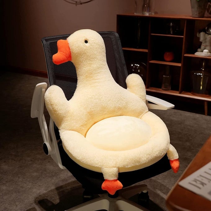 CUTE SEAT CUSHION WITH BACKREST GAMING CHAIR CUSHION KWAII CARTOON ANIMAL PLUSH COMFY CHAIR CUSHION PLUSH NON SLIP FLOOR CUSHIONS SEATING FOR KITCHEN OFFICE BEDROOM
