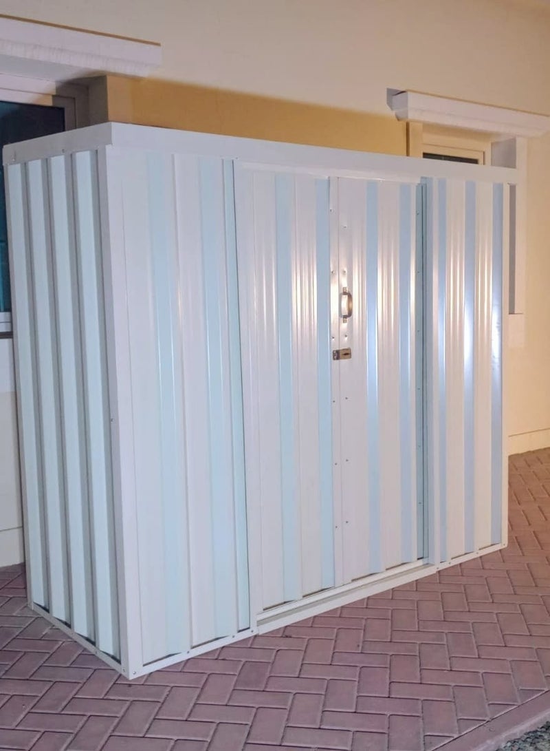 Generic QuadBliss GARDEN STORAGE SHED with  Base | 205cm L x 105cm W x 185cm H | Secure and Durable | Lockable Design | Rust and Water-Resistant/Sliding door.  - Image 1