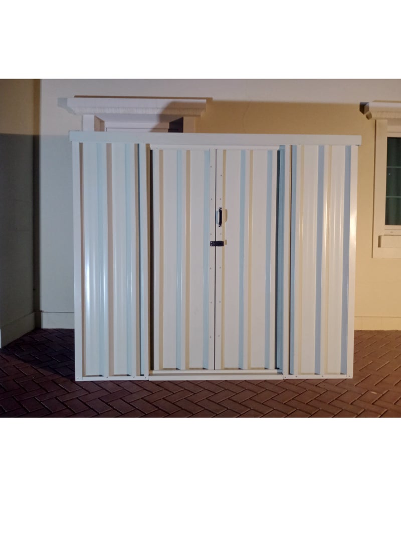 Generic QuadBliss GARDEN STORAGE SHED with  Base | 205cm L x 105cm W x 185cm H | Secure and Durable | Lockable Design | Rust and Water-Resistant/Sliding door.  - Image 2