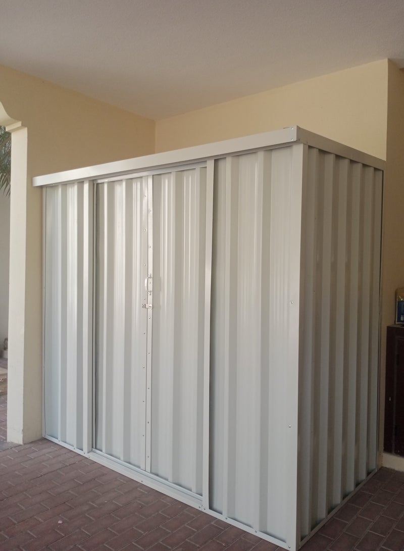 Generic QuadBliss GARDEN STORAGE SHED with  Base | 205cm L x 105cm W x 185cm H | Secure and Durable | Lockable Design | Rust and Water-Resistant/Sliding door.  - Image 3