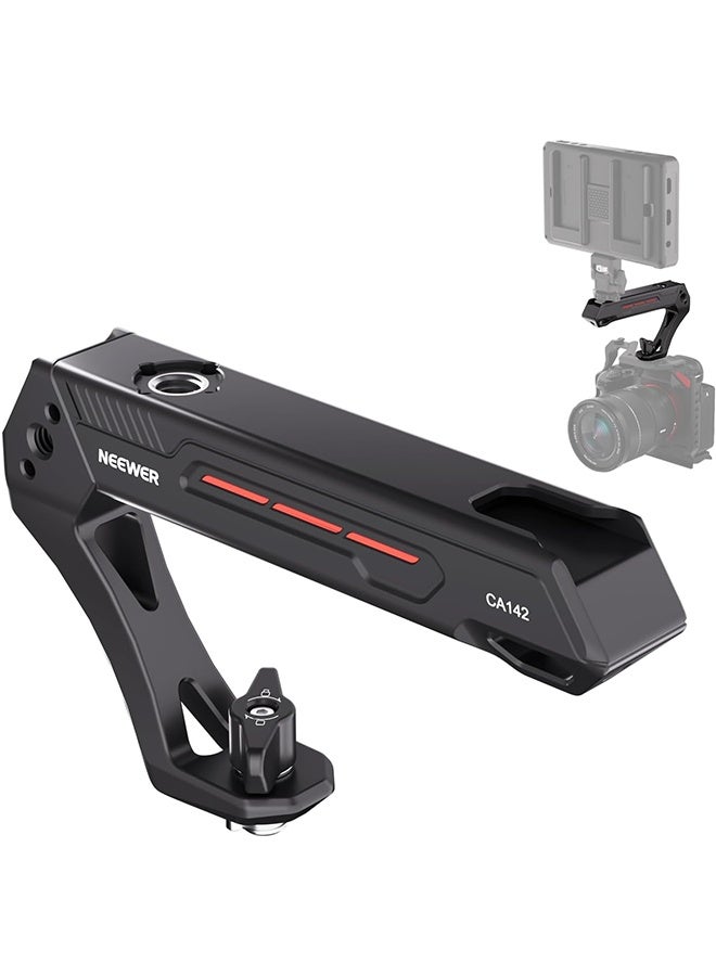 NEEWER BASIC Lightweight Camera Top Handle with 3/8" Locating Pin for ARRI, High Strength Cage Plastic Handle Grip w/ 1/4" 3/8" Screw Holes & Cold Shoe Mounts for Video Light Mic, Max Load 22lb, CA142 - Image 1