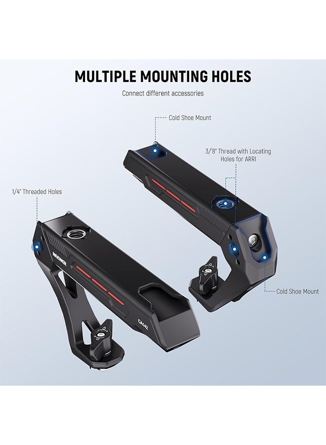 NEEWER BASIC Lightweight Camera Top Handle with 3/8" Locating Pin for ARRI, High Strength Cage Plastic Handle Grip w/ 1/4" 3/8" Screw Holes & Cold Shoe Mounts for Video Light Mic, Max Load 22lb, CA142 - Image 4