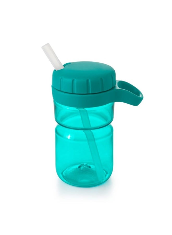 OXO زجاجة ماء OXO Tot بغطاء دوار للأطفال الكبار - أزرق مائل إلى الأخضر - Image 1