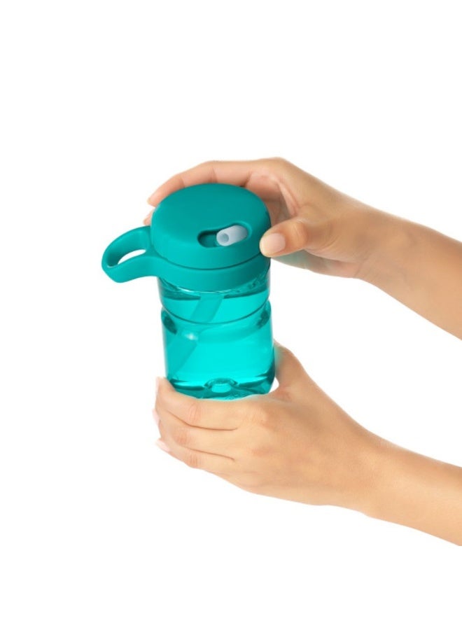 OXO زجاجة ماء OXO Tot بغطاء دوار للأطفال الكبار - أزرق مائل إلى الأخضر - Image 3