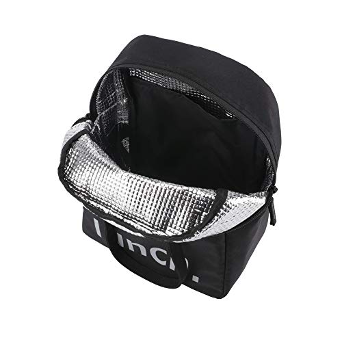 HOOM Insulated Travel Lunch Bag/Tiffin Bag/Storage Bag for Office, College, School, Picnic, Work,etc. Polyester Made with Quotes, Black, Take Time for Yourself - Image 3
