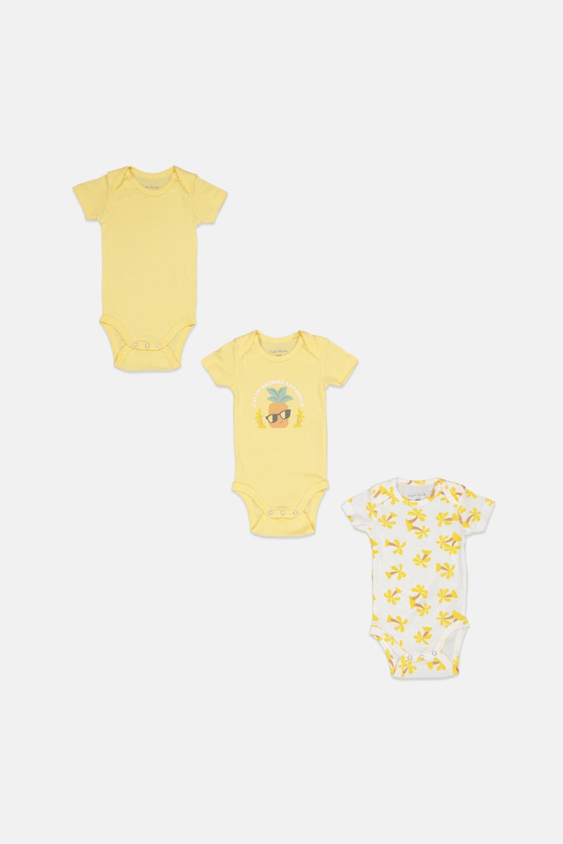 English Laundry Toddlers Boy 3 Pcs Crew Neck Allover Print Short Sleeves Bodysuits, Multicolor - Image 2