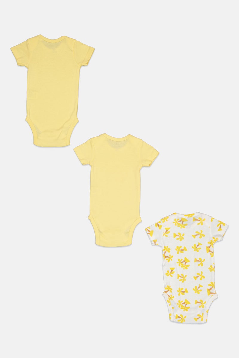 English Laundry Toddlers Boy 3 Pcs Crew Neck Allover Print Short Sleeves Bodysuits, Multicolor - Image 3