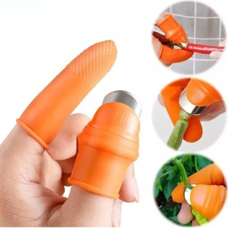 Tineke Practical Thumb Protective Glove Vegetable Fruit Peeler Cutting Sorter Silicone Apparatus