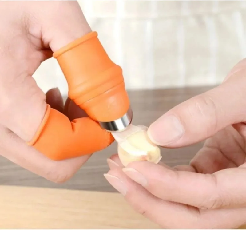 Tineke Practical Thumb Protective Glove Vegetable Fruit Peeler Cutting Sorter Silicone Apparatus