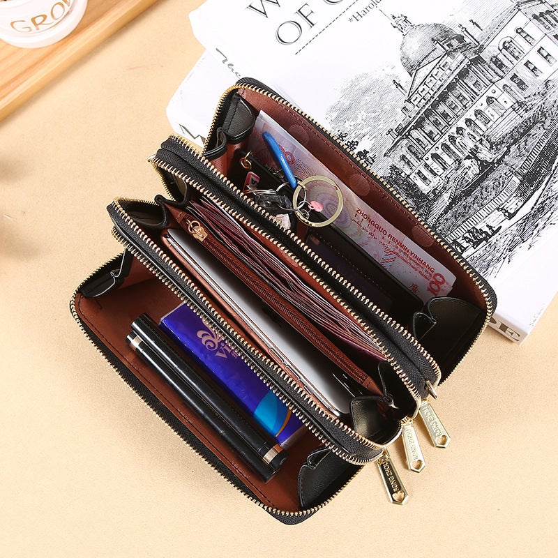 Multifunctional Solid Color PU Leather Wallet, RFID Blocking Design Portable Daily Storage Purse for Cards Cash Coin Business Use - Image 2