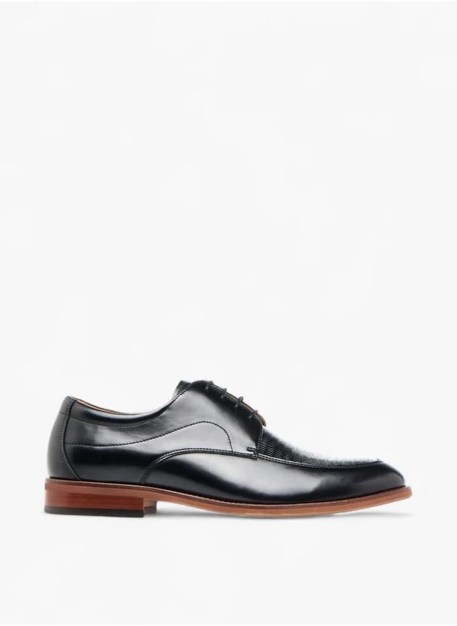 DUCHINI Mens Textured Derby Shoes With Lace-Up Closure