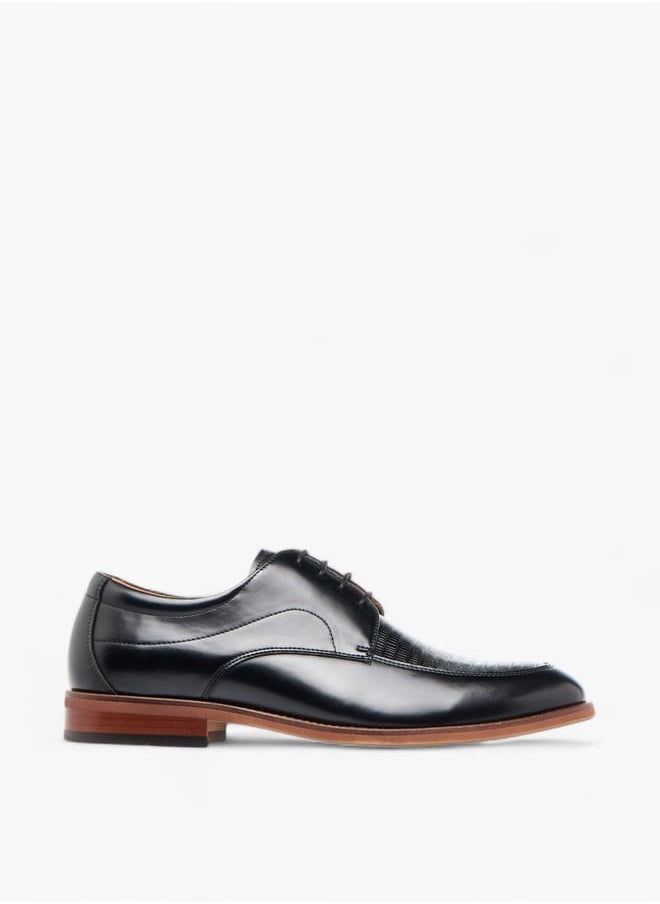 DUCHINI Mens Textured Derby Shoes With Lace-Up Closure  - Image 1