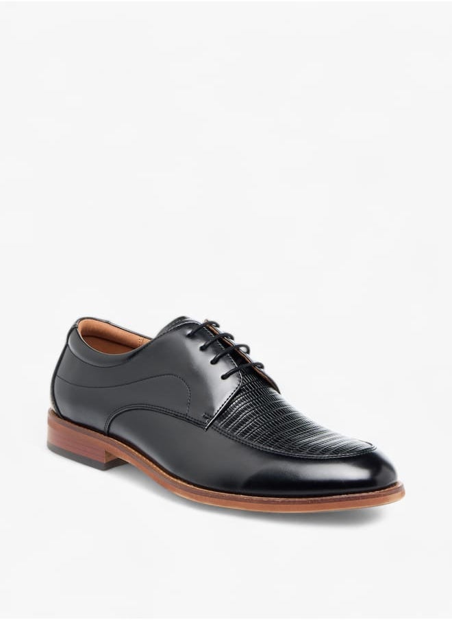 DUCHINI Mens Textured Derby Shoes With Lace-Up Closure  - Image 3