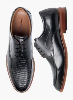 DUCHINI Mens Textured Derby Shoes With Lace-Up Closure  - Image 2