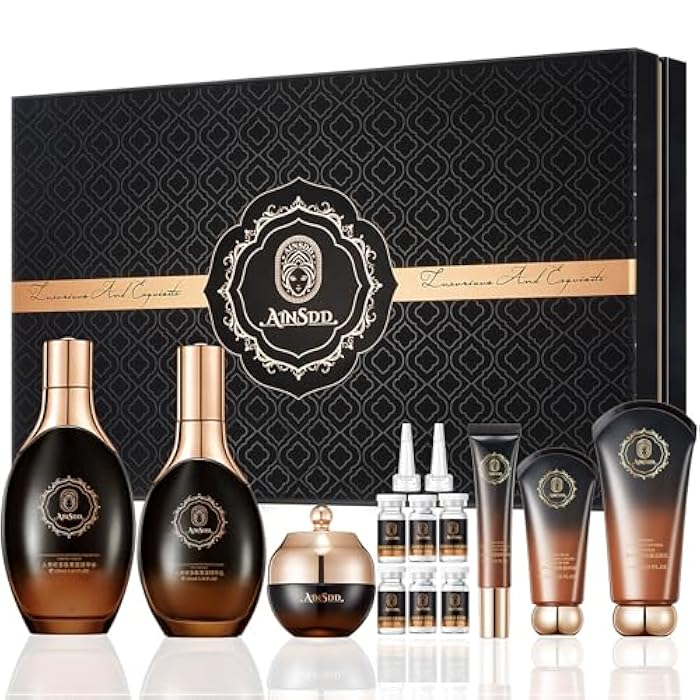 AESTHTANY Anti-Aging Skin Care Set,12PCS Face Care Kit with Cleanser, Toner,Serum,Freeze-Dried Powder, Eye Cream,Face Cream & BB Cream | Deep Hydration,Firming & Brightening Skincare Gift Set for Women - Image 1