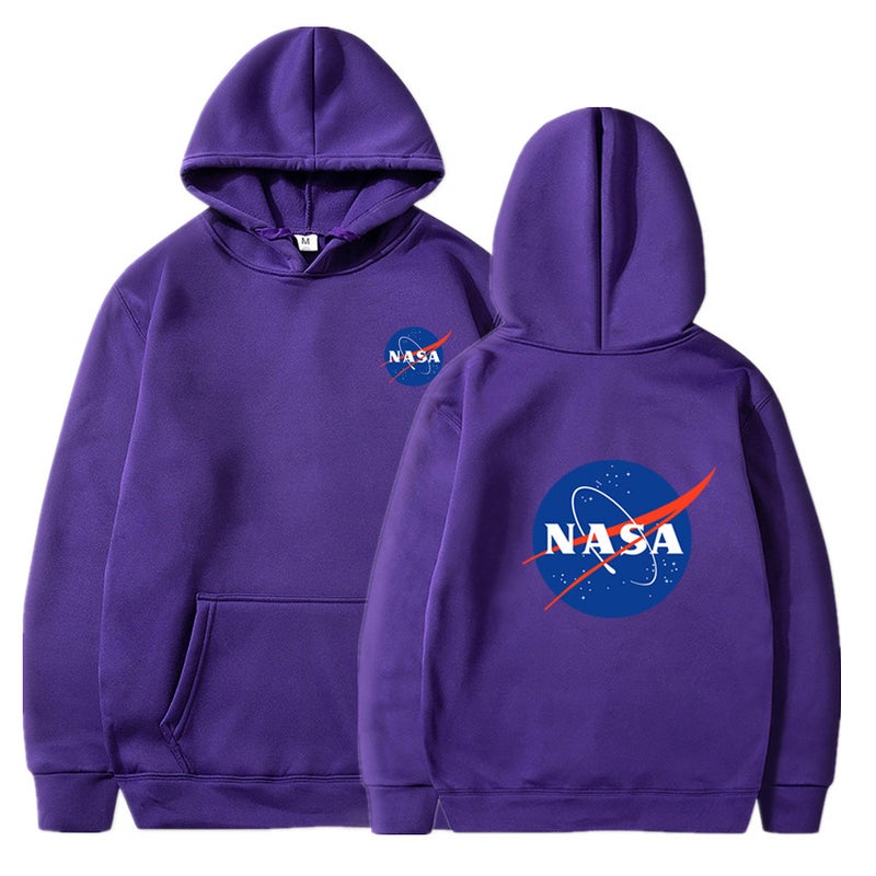 2024 autumn and winter new tide brand AliExpress explosions nasa series letter pullover hooded vests 7-color S-3XL Purple before and after 