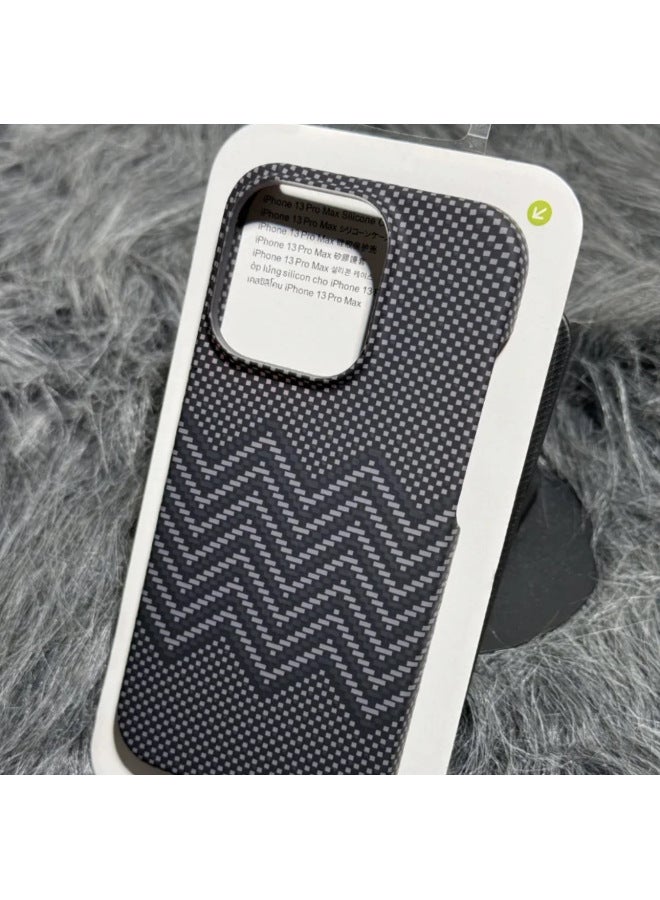 Kevlar Texture Phone Case For Apple Skin-feeling Carbon Fiber Pattern Half Bag Drop-resistant Multiple Models Available