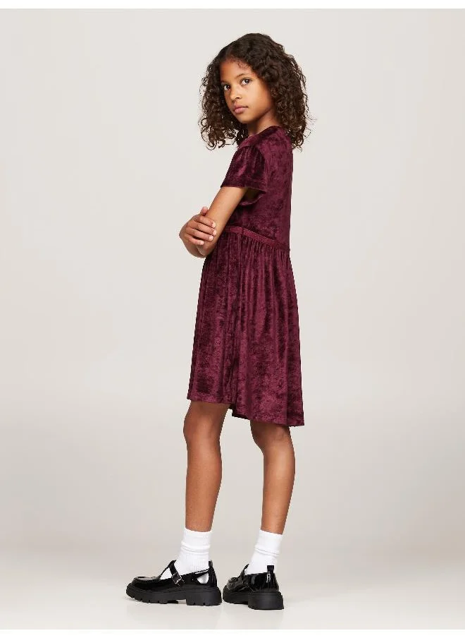 TOMMY HILFIGER Youth Velour  Midi Dress