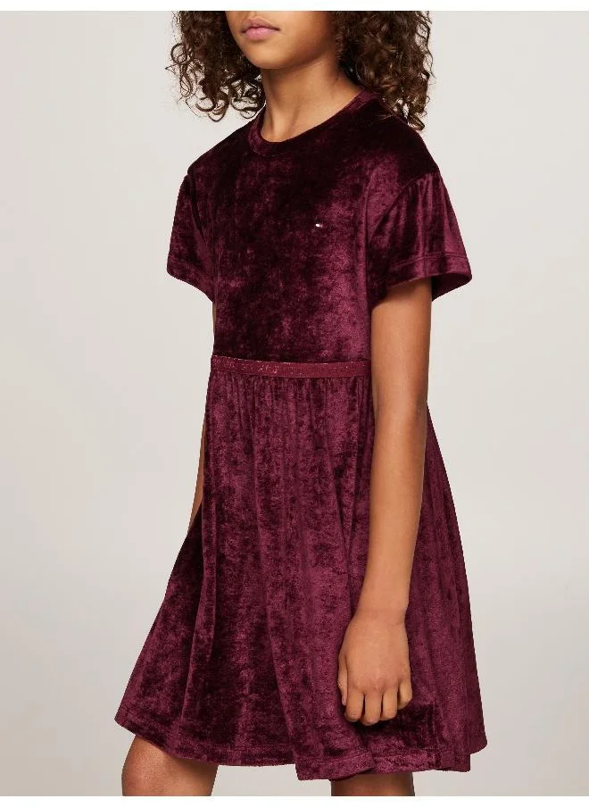 TOMMY HILFIGER Youth Velour  Midi Dress