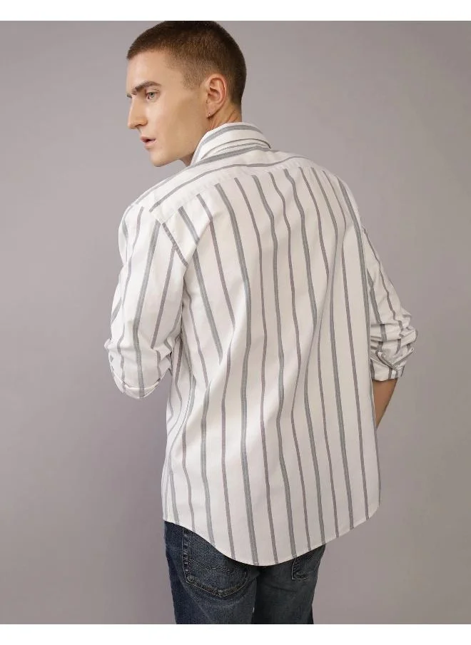 امريكان ايجل AE Striped Slim Fit Oxford Button-Up Shirt