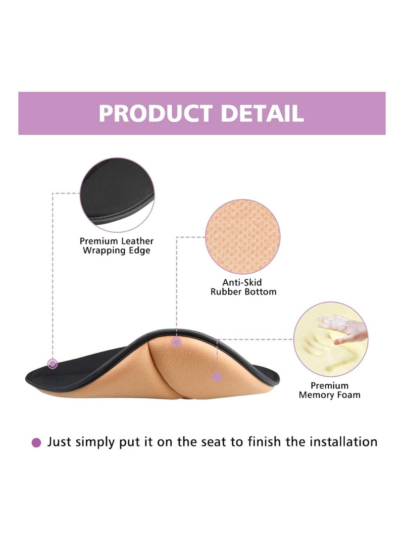 SYOSI Memory Cotton Car Seat Cushion, Car Driver Seat Office Chair Home Use Memory Foam Seat Cushion Breathable Universal Driver Seat Pad Non-Slip Seat Protector for Home or Car Use (49 cm, Black) - Image 4