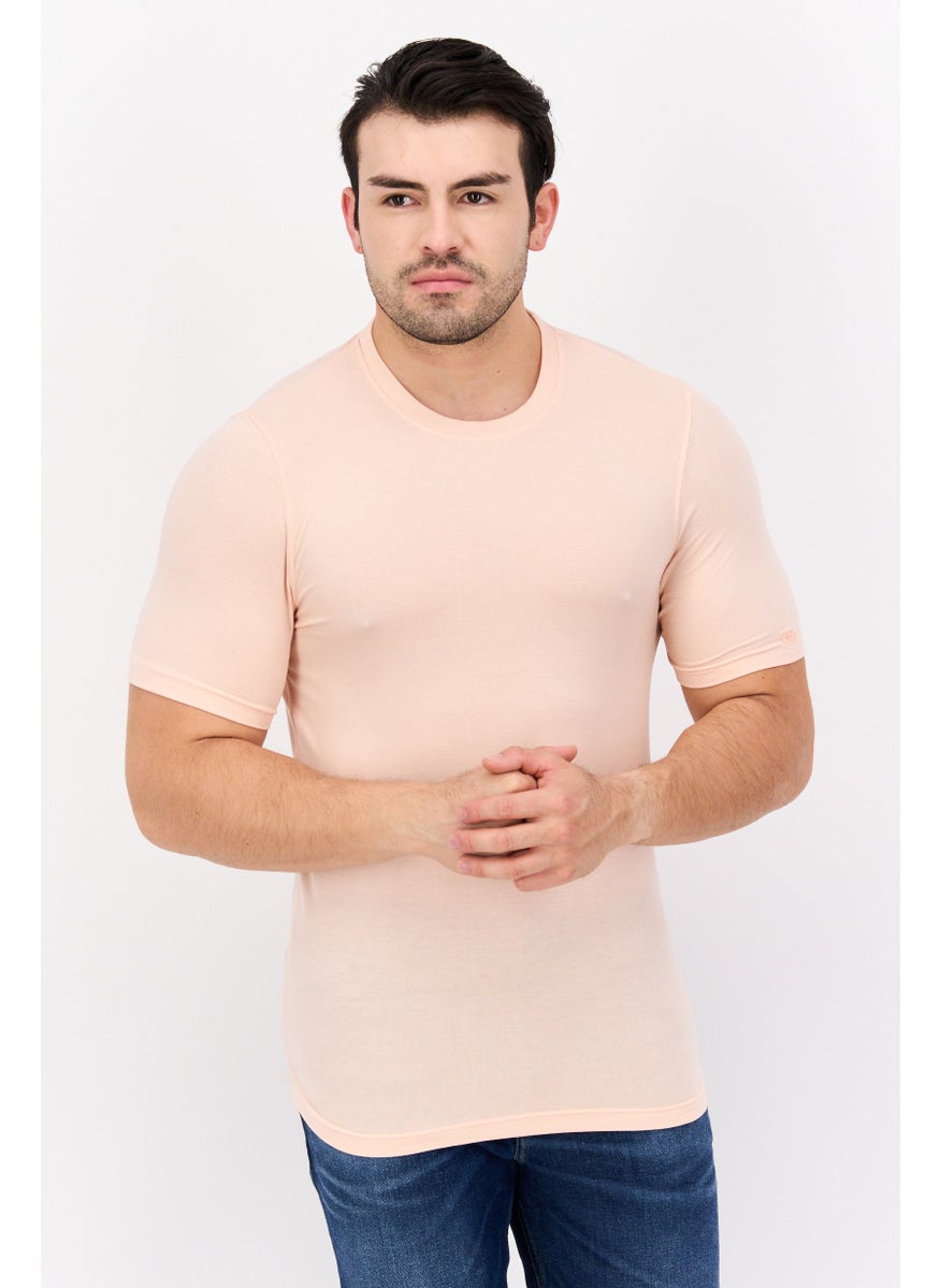 Men Crew Neck Short Sleeve Plain T-Shirt, Petal Pink - pzsku/Z38914A66C4793094412AZ/45/_/1737642451/a65a59ec-95f6-424f-95cb-ade1613eeee0