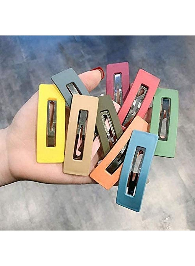 Fameza FAMEZA 10 Pcs Rainbow square clips Hair Clips Snap Barrette Accessories Rectangle Headwear Hair Styling Tools(8 Colors) - Image 3