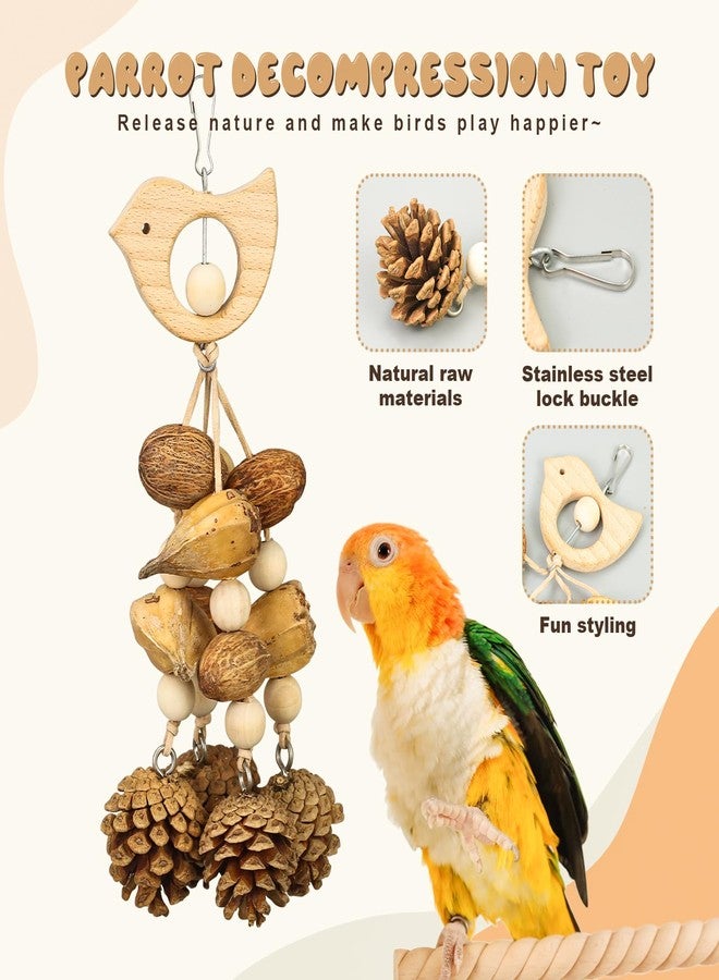 matafat Bird Toys 3 Pack Parrot Toys Natural Bird Cage Accessories Shredded Foraging Supplies Suitable for Parakeets, Cockatiels, Conures, Lovebirds and Most Small to Medium - Image 3