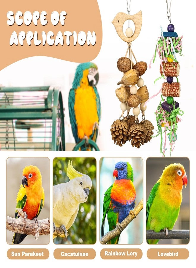 matafat Bird Toys 3 Pack Parrot Toys Natural Bird Cage Accessories Shredded Foraging Supplies Suitable for Parakeets, Cockatiels, Conures, Lovebirds and Most Small to Medium - Image 5