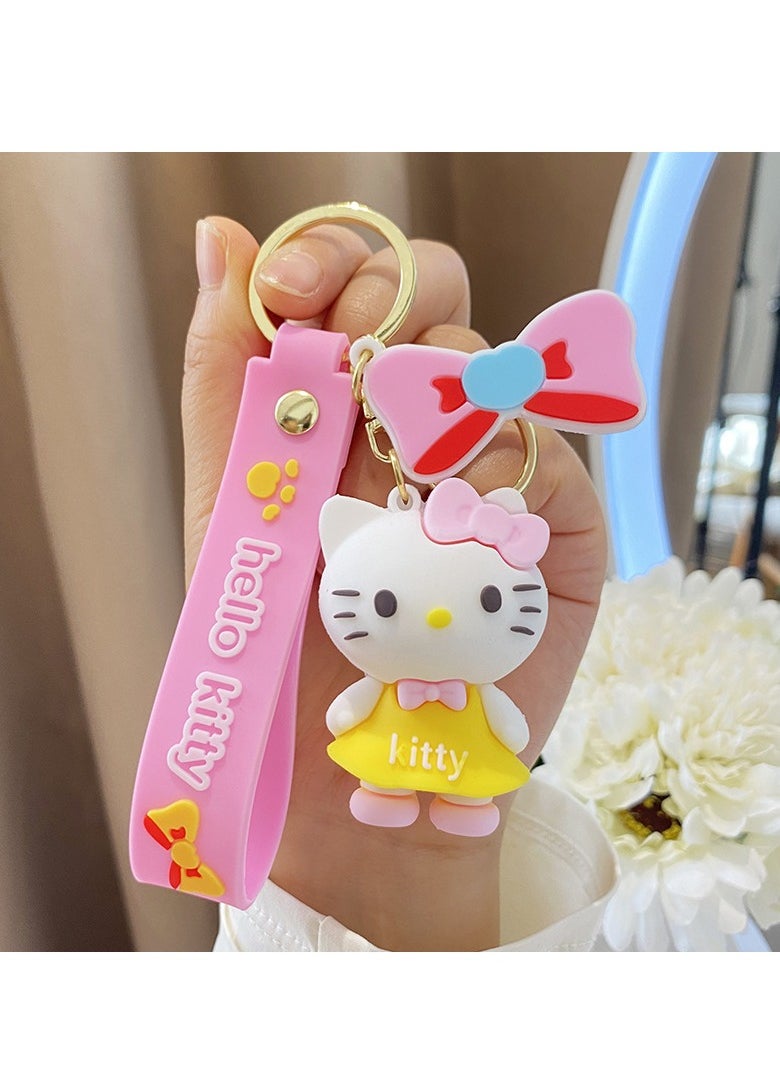 Generic New Cartoon Yellow Dress Stance KT Cat Keychain  - Image 1