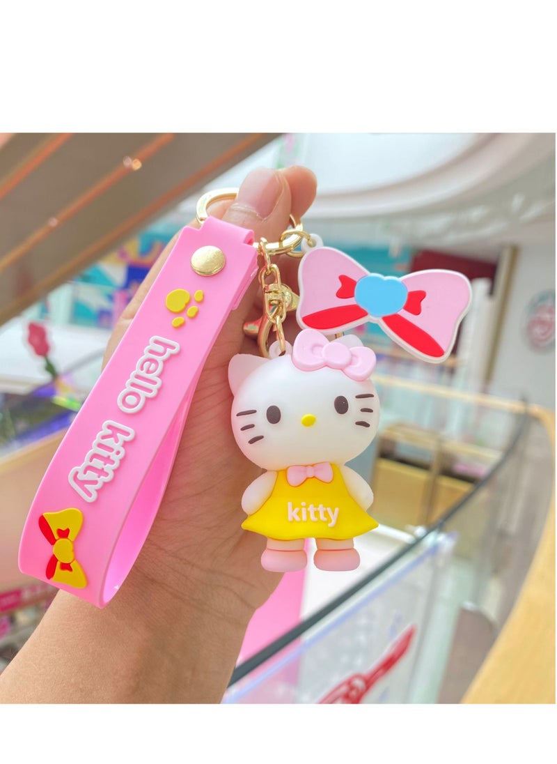 Generic New Cartoon Yellow Dress Stance KT Cat Keychain  - Image 2