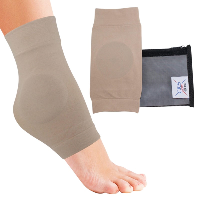 CRS Cross Ankle Malleolar Gel Sleeves. One Pair of Premium Padded Skate Socks to Cushion and Protect Ankle Bone for Figure Skating, Hockey, Inline, Roller, Skiing or Boots. (X-Large)