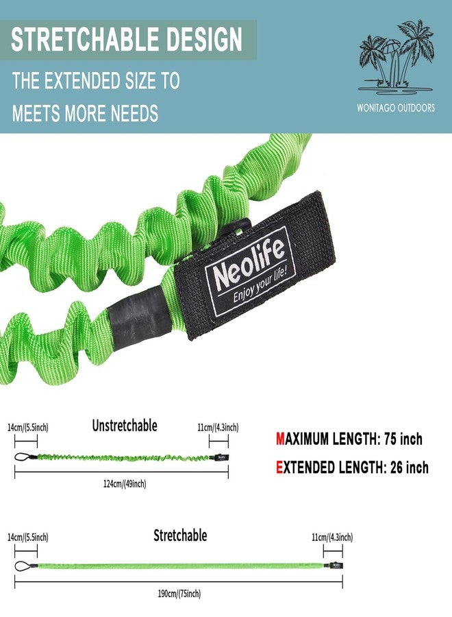 WONITAGO Neolife Stretchable Kayak Paddle Leash, Coiled Rod Leash Tool Lanyard for Kayak and SUP Paddles, Fishing Poles Rods, 2 Pack - Image 3