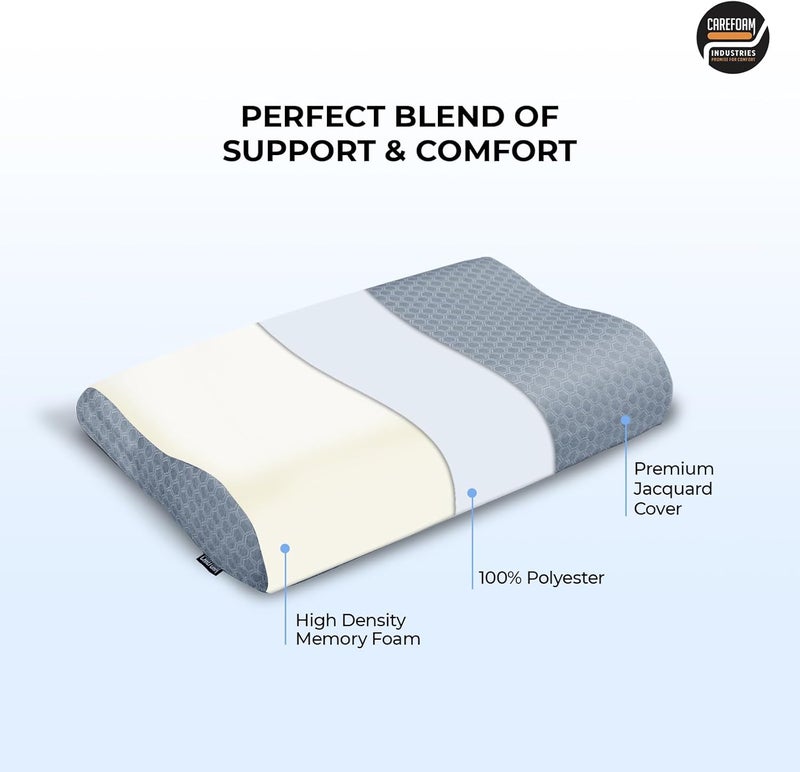 CareFoam وسادة عنق من نوع Ultimate لتخفيف الألم أثناء النوم، تحسّن وضعية الجسم وتنظيم العمود الفقري، اللون رمادي، عبوة واحدة. - Image 3
