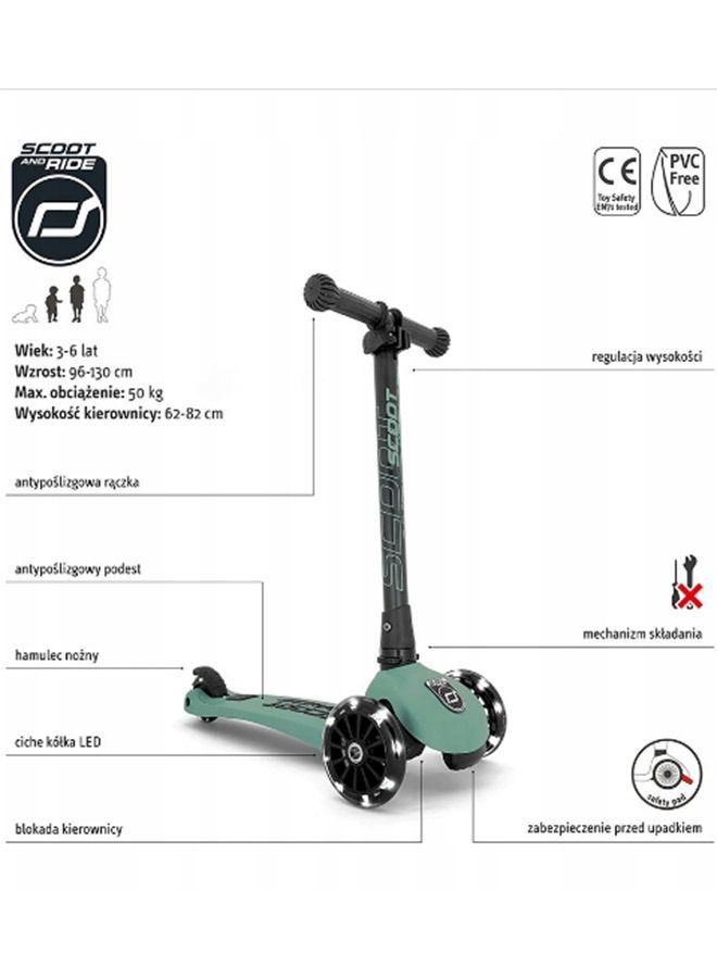 SCOOT AND RIDE Highwaykick 3 LED Forest - Image 4