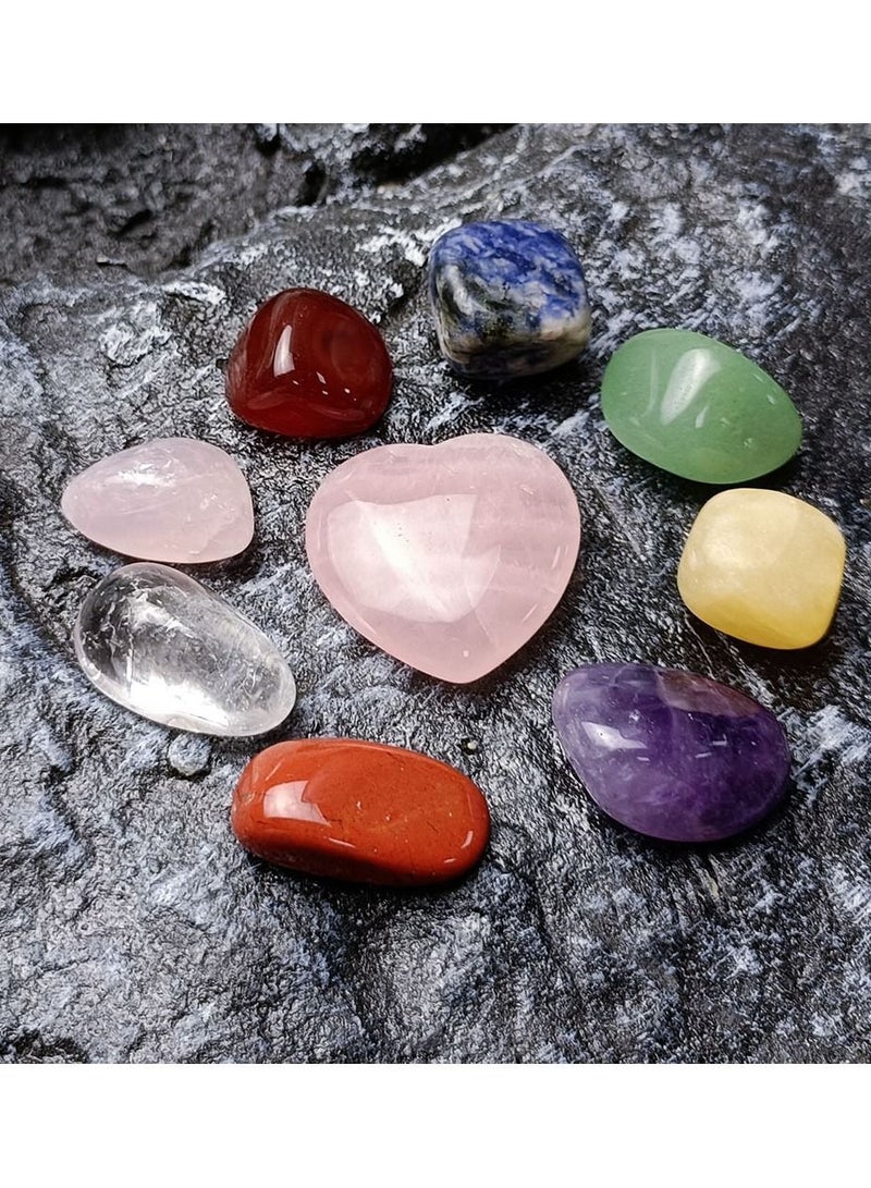 NIBEMINENT 7 Chakra Raw Tumbled Stones Pendant Necklaces Bracelet Spiritual Women Beginners Meditation Stone - Image 5