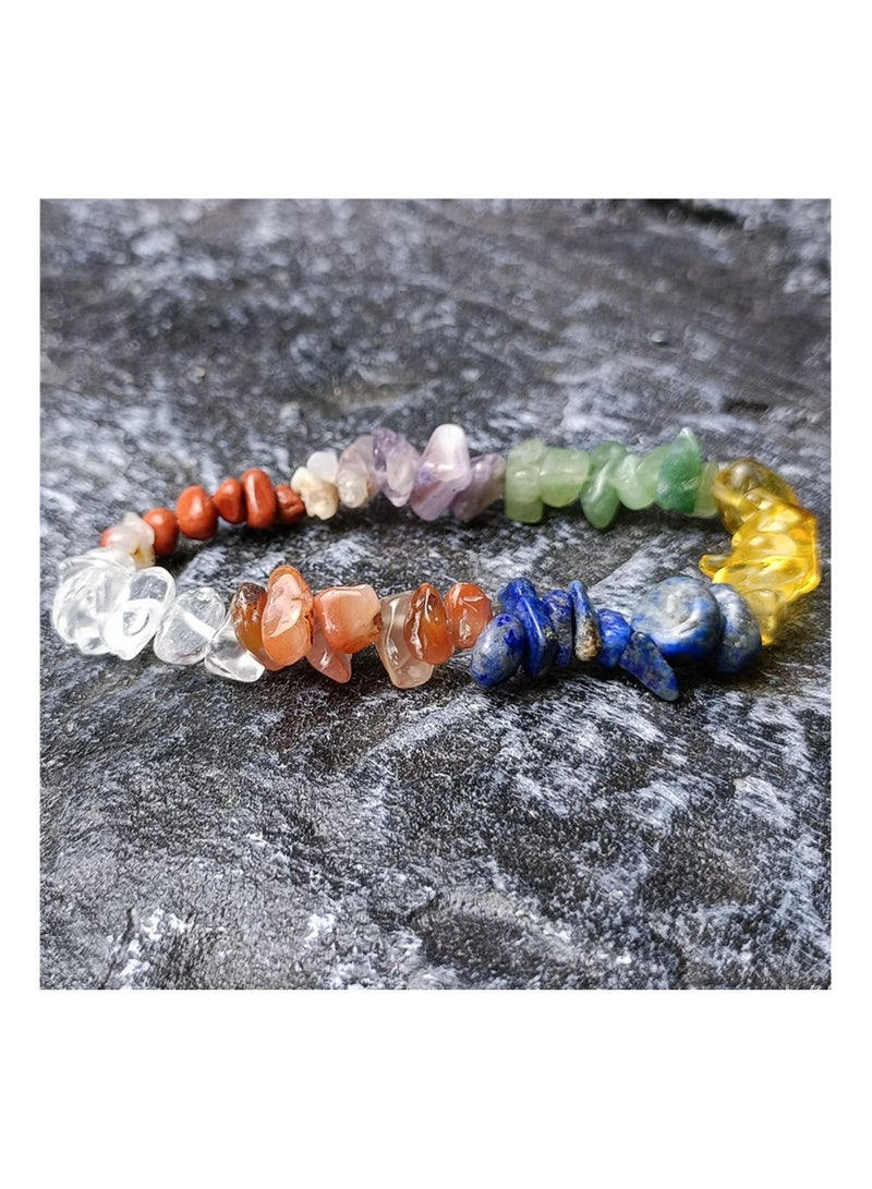 NIBEMINENT 7 Chakra Raw Tumbled Stones Pendant Necklaces Bracelet Spiritual Women Beginners Meditation Stone - Image 3