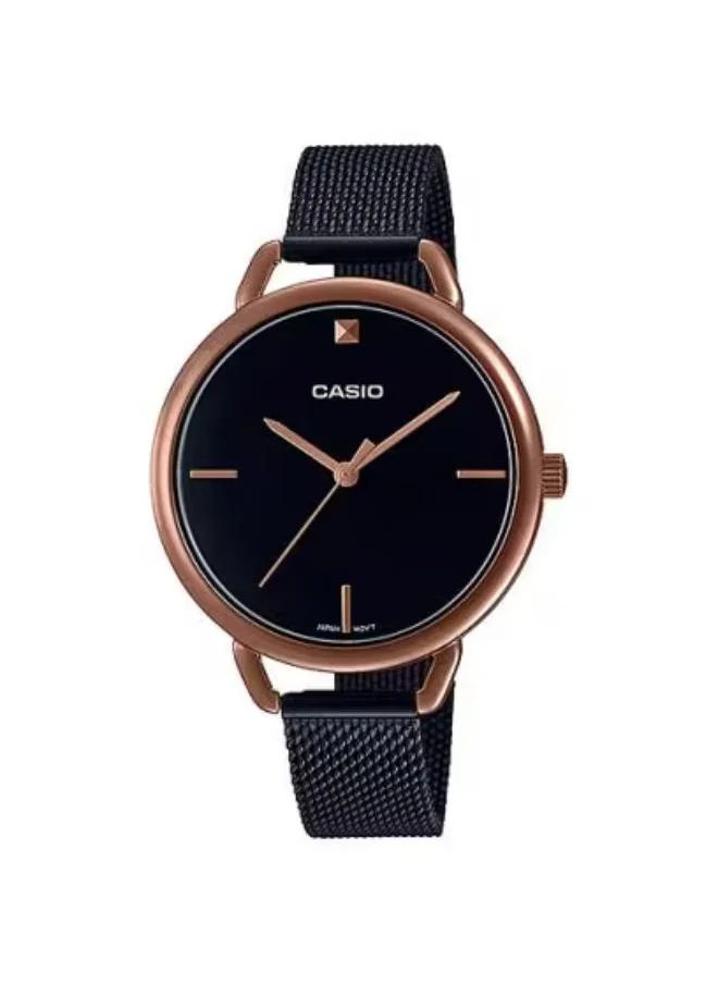كاسيو Women's Analog Display Watch With Black Stainless Steel Mesh  Strap - LTP-E415MBR-1CDF