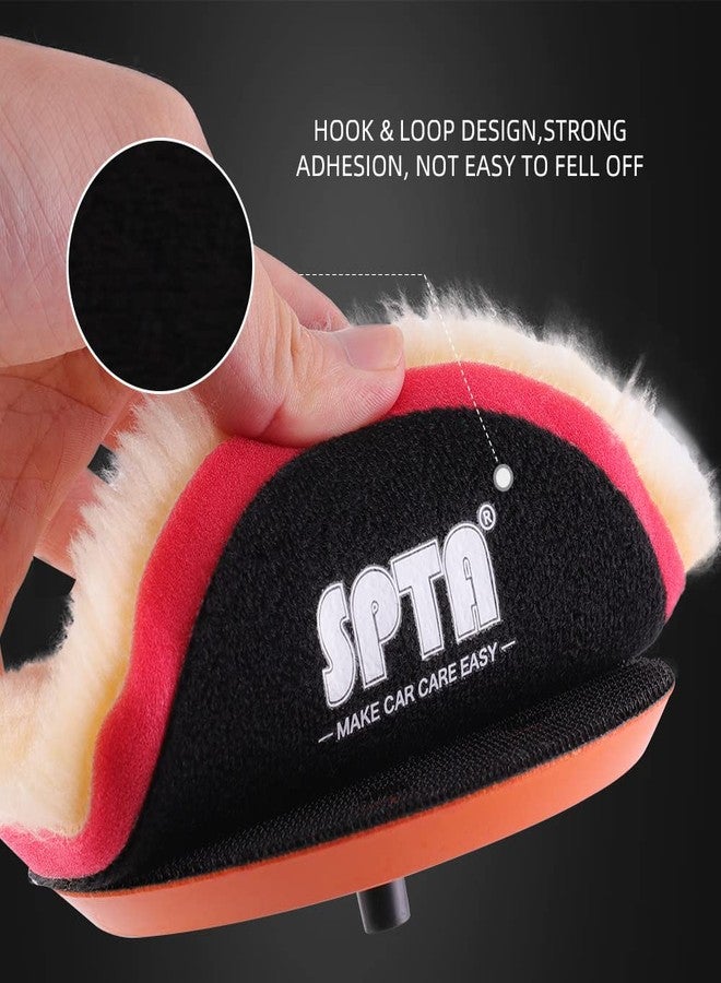 SPTA Wool Polishing Pads, 6"(150mm) 100% Natural Wool Buffing Pad with Hook & Loop Backing 2pcs Set for Car Polishing, Buffing and Cutting (6 inch(150mm)) - Image 5