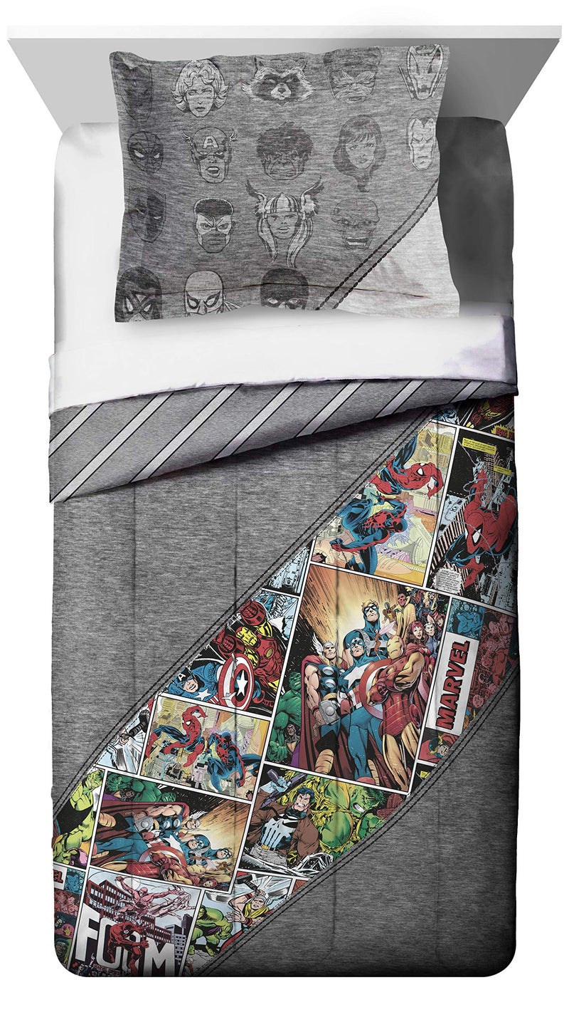 Jay Franco Marvel Comics 80th Anniversary Full/Queen Comforter & Sham Set - Super Soft Kids Reversible Bedding - Fade Resistant Microfiber (Official Marvel Product) - Image 2