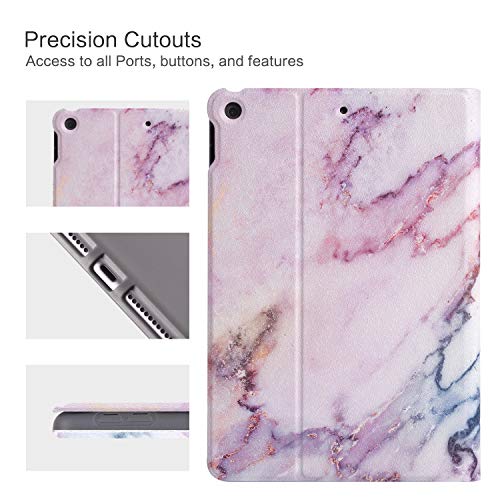 Vimorco ipad 10.2 inch Case 7th/8th/9th Generation Cover 2019/2020/2021, Vimorco Protective Leather Case, Adjustable Stand Auto Wake/Sleep Smart Case for Apple ipad 10.2 inch (Pink Marble) - Image 3