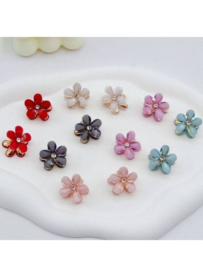 2 Pcs of Mini Blue Flower Hair Clips - Image 3